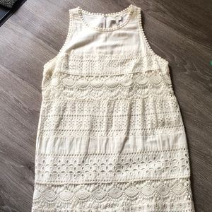 Joie White Lace Shift Dress
